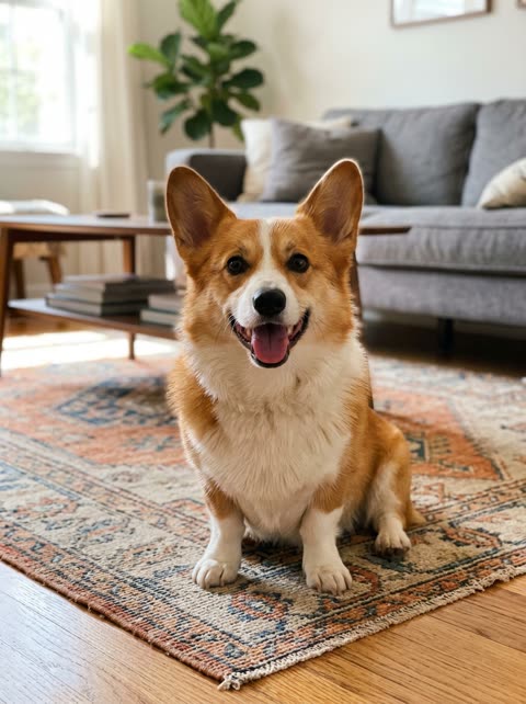 The single photo used: a corgi (AI-generated)
